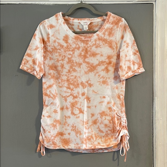 INTRO‎ tye-dye side lace up ss tshirt women's size small - Picture 1 of 5